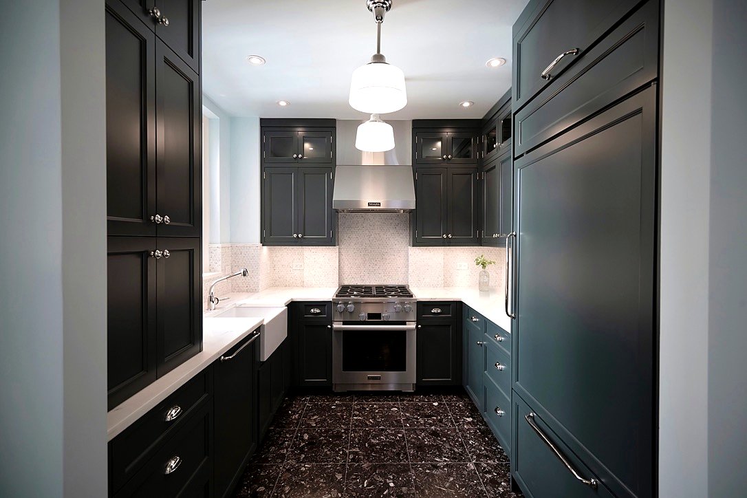 East 67th Street co-op — dark shaker kitchen