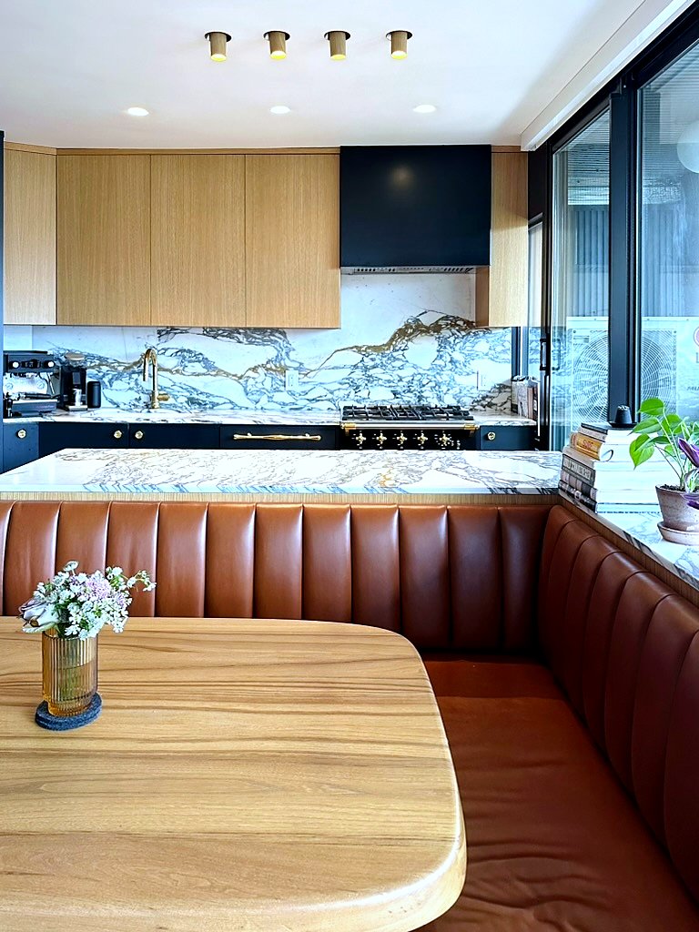 Perry Street kitchen and banquette